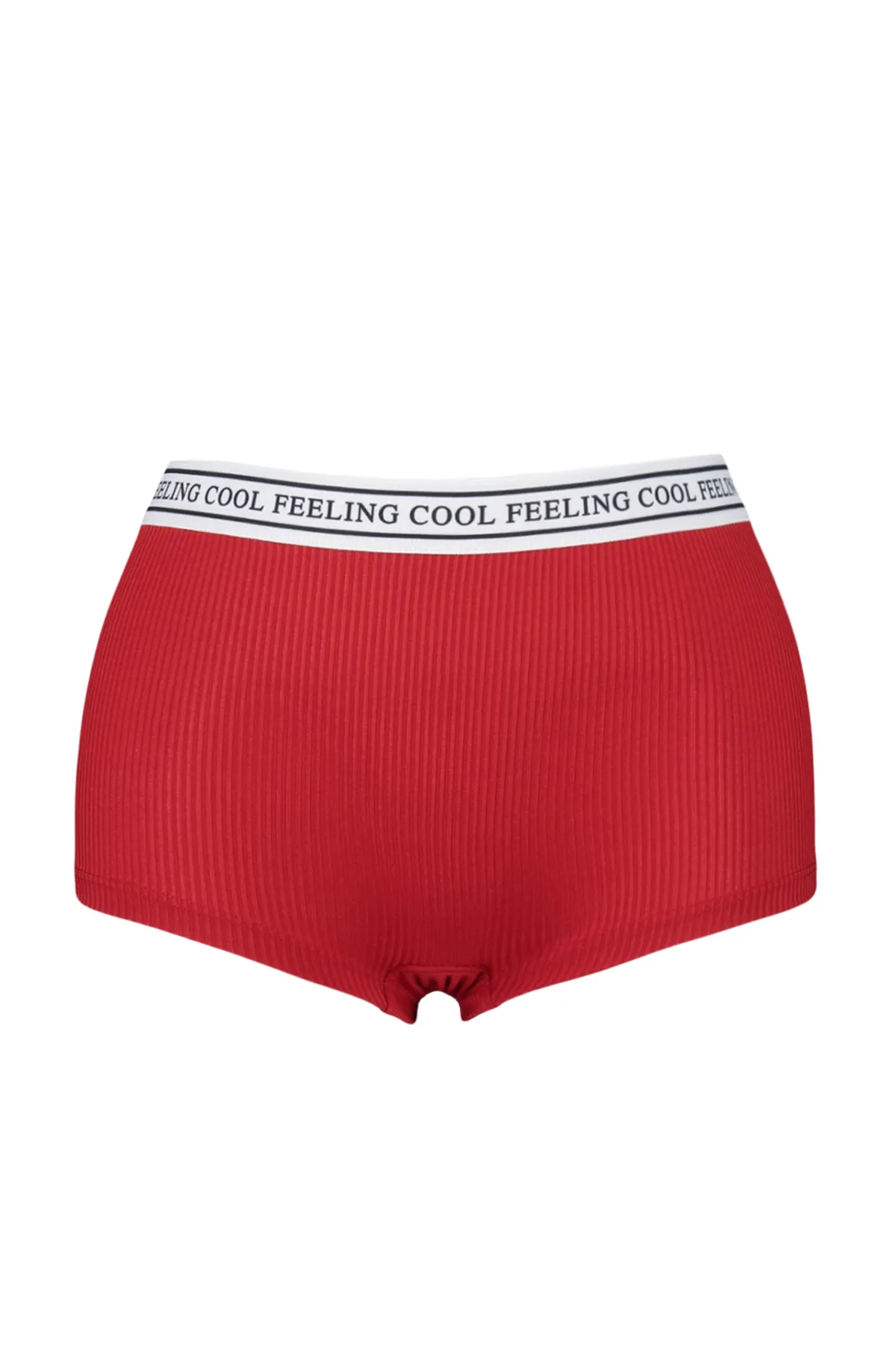 Trendyol Collection  Rot-mehrfarbige 2er-Pack gerippte Boxershorts aus Strick mit Gummidetails THMAW24KU00008