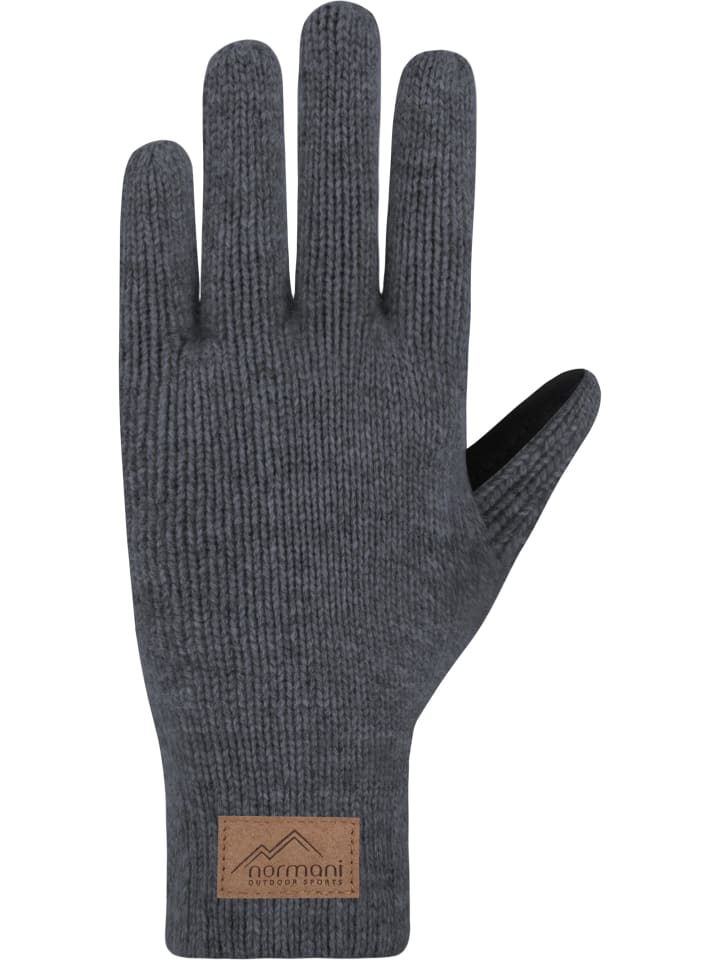 Normani Outdoor Sports Herren Merino Strick-Fingerhandschuhe mit Schafleder 
