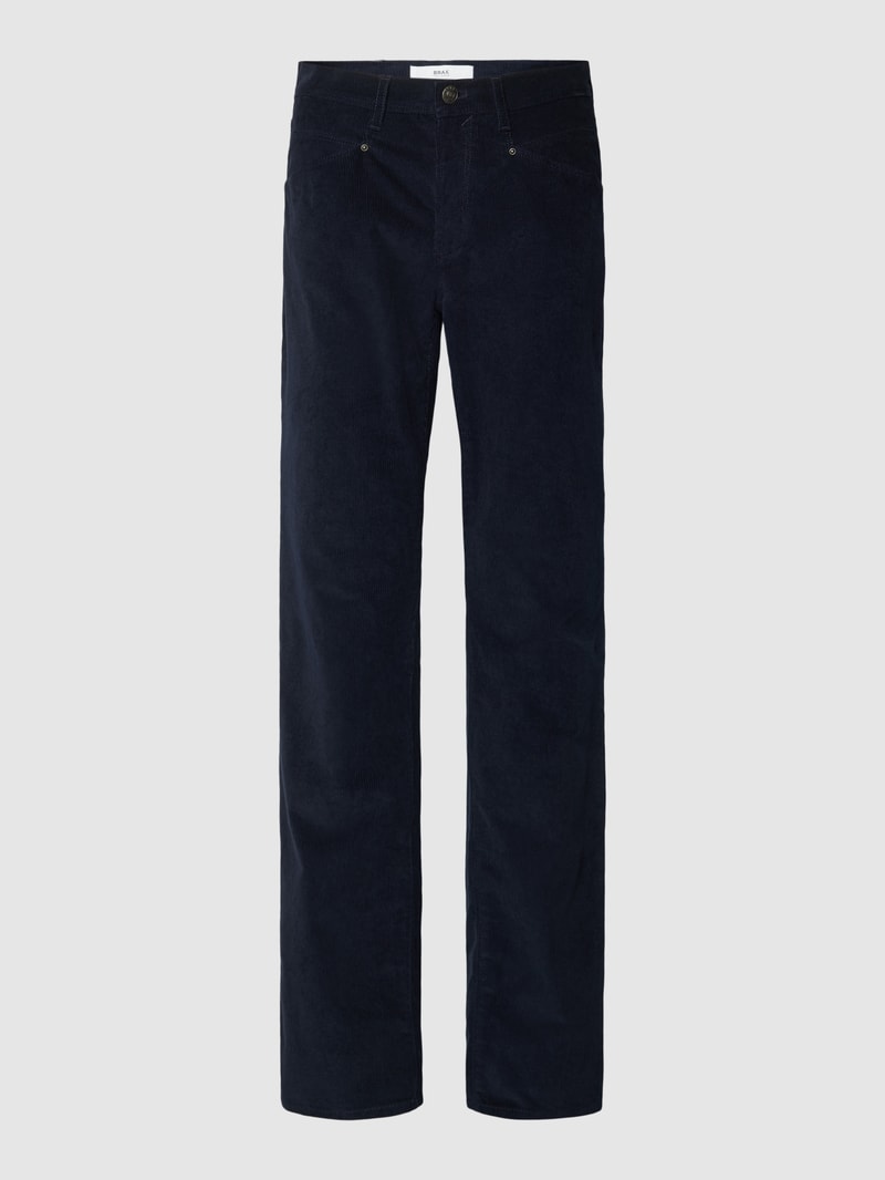 Cordhose mit seitlichen Eingrifftaschen in marineblau