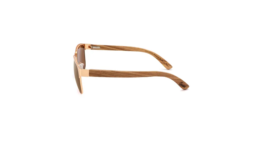 Caresse Brillenmode Sonnenbrille gold matt/zebrawood