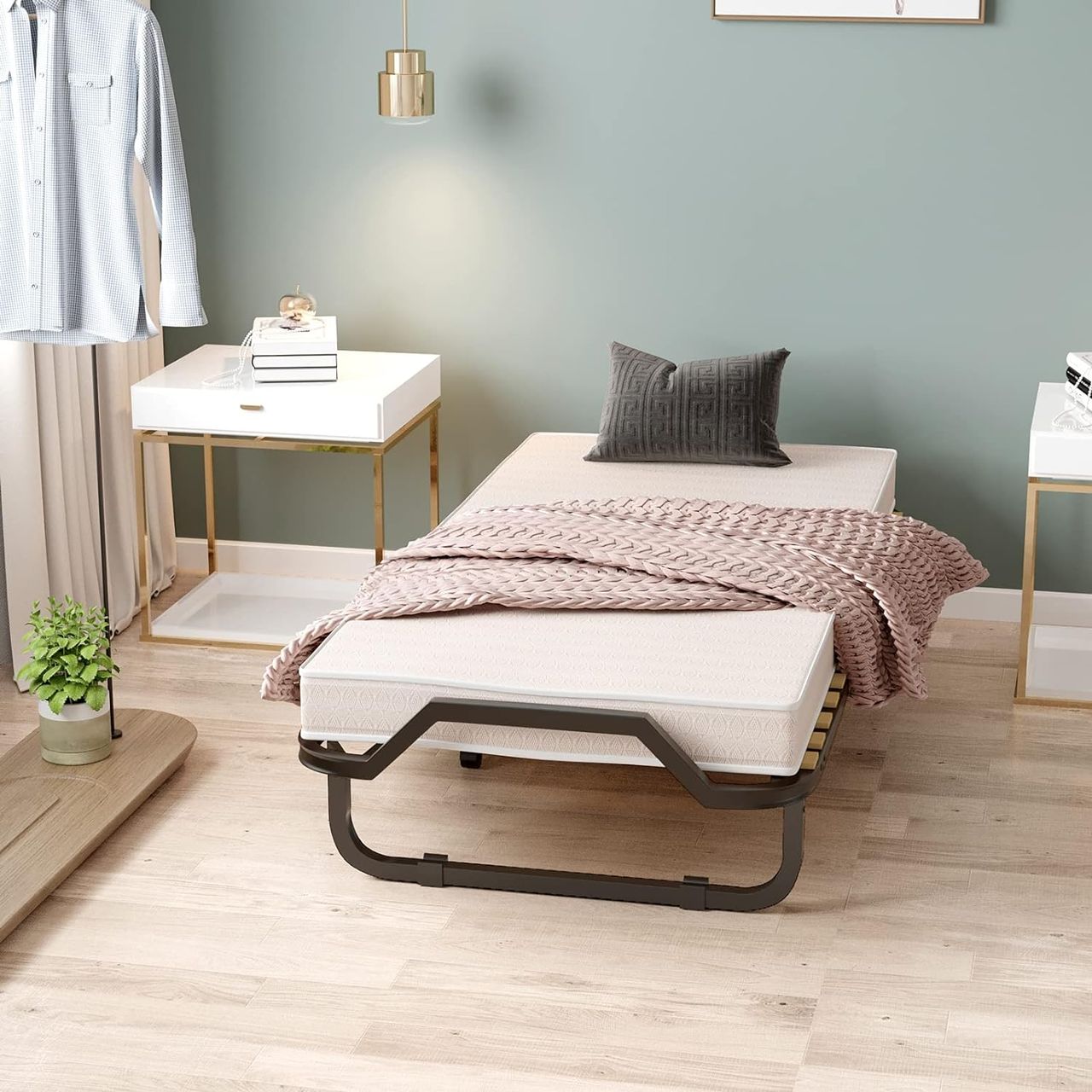 Costway 90x200cm Gästebett mit Matratze aus Rückstellschaum
