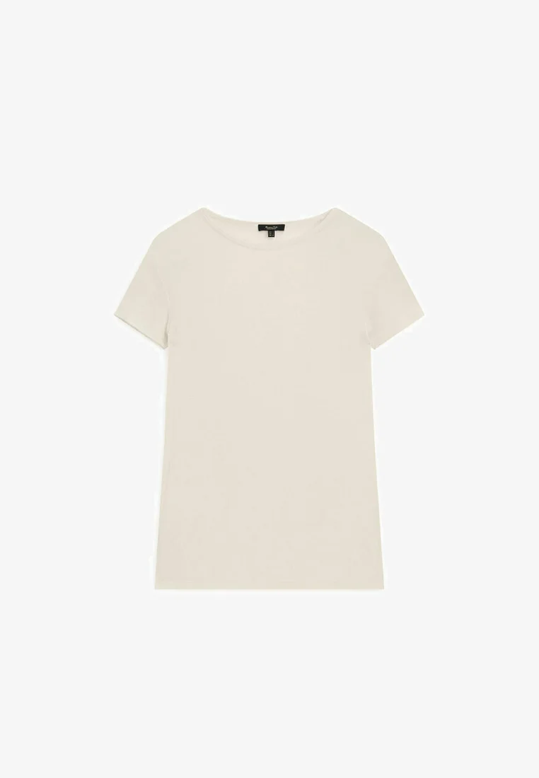 Massimo Dutti MANGA CORTA CON DETALLE - Camiseta básica