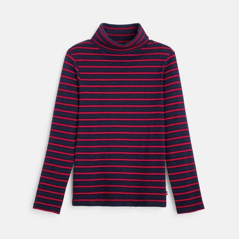 T-shirt col roulé rouge garçon