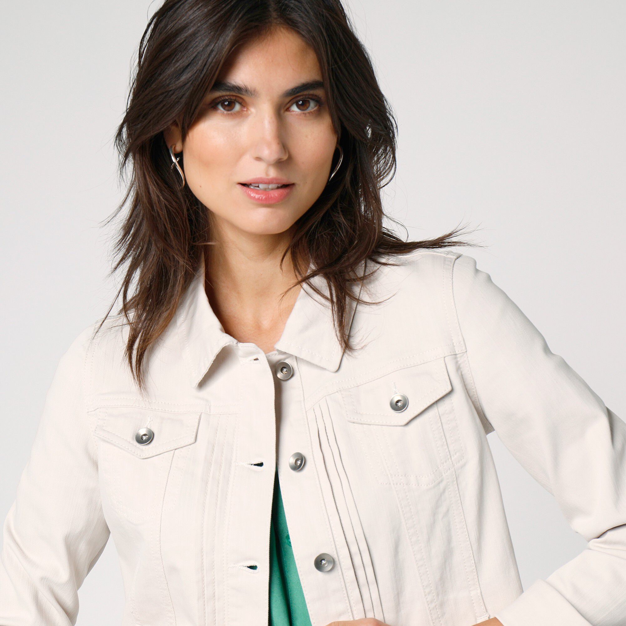 Veste boutonnée plis fantaisie