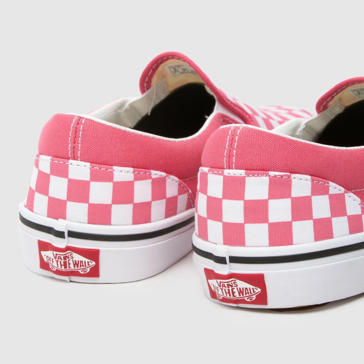 Vans vita & rosa klassiska slip-on flickor/ungdomsskor
