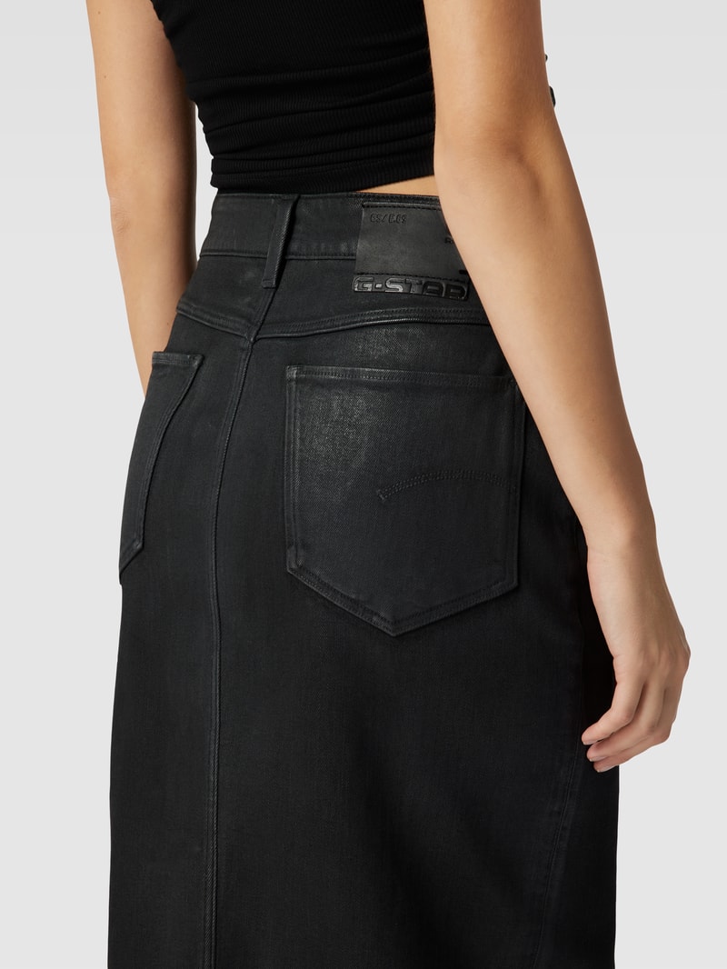 Jeansrock mit Knopfleiste Modell 'Noxer' in schwarz