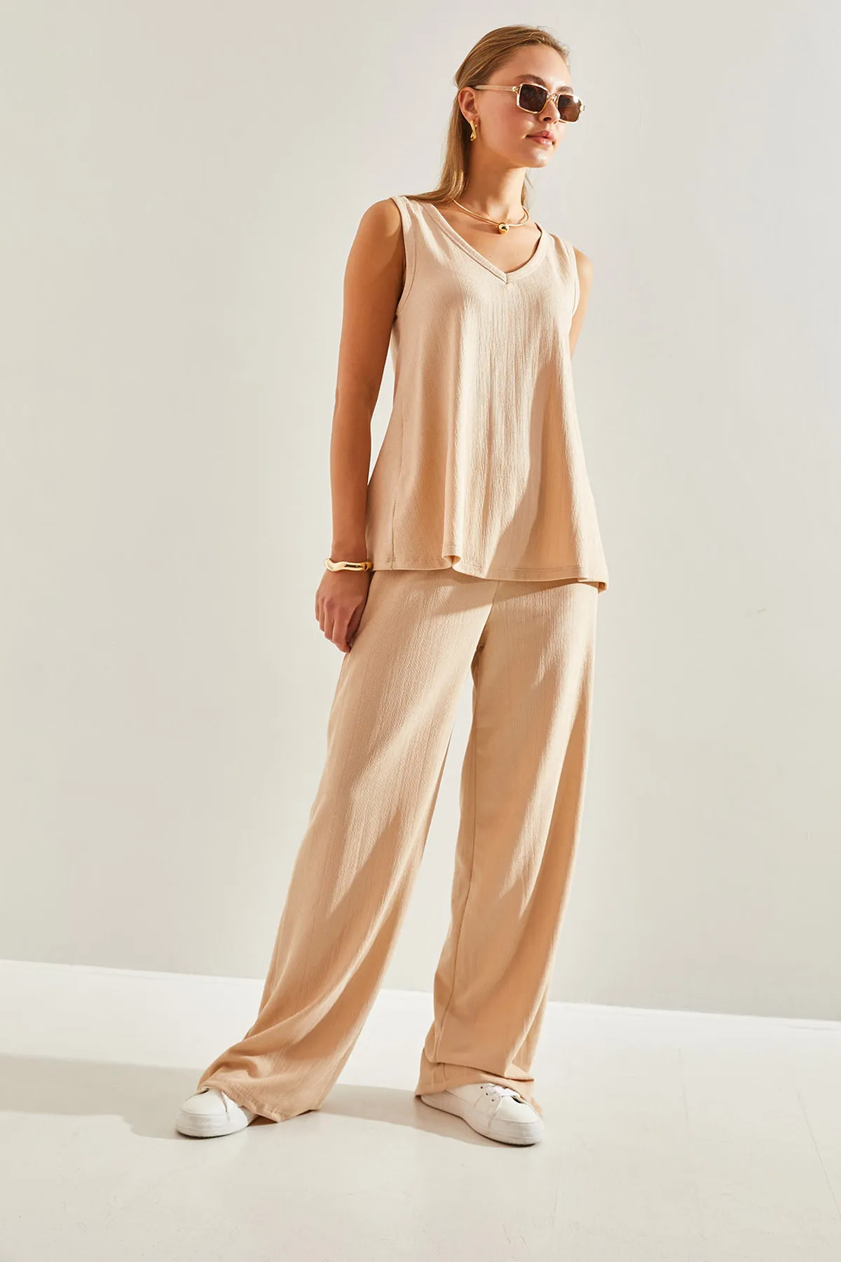 Bianco Lucci  Basic-Unterteil-Top-Set für Damen