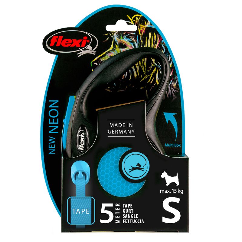 flexi New Neon Gurt-Leine blau - 5 m zu TOP-Preisen