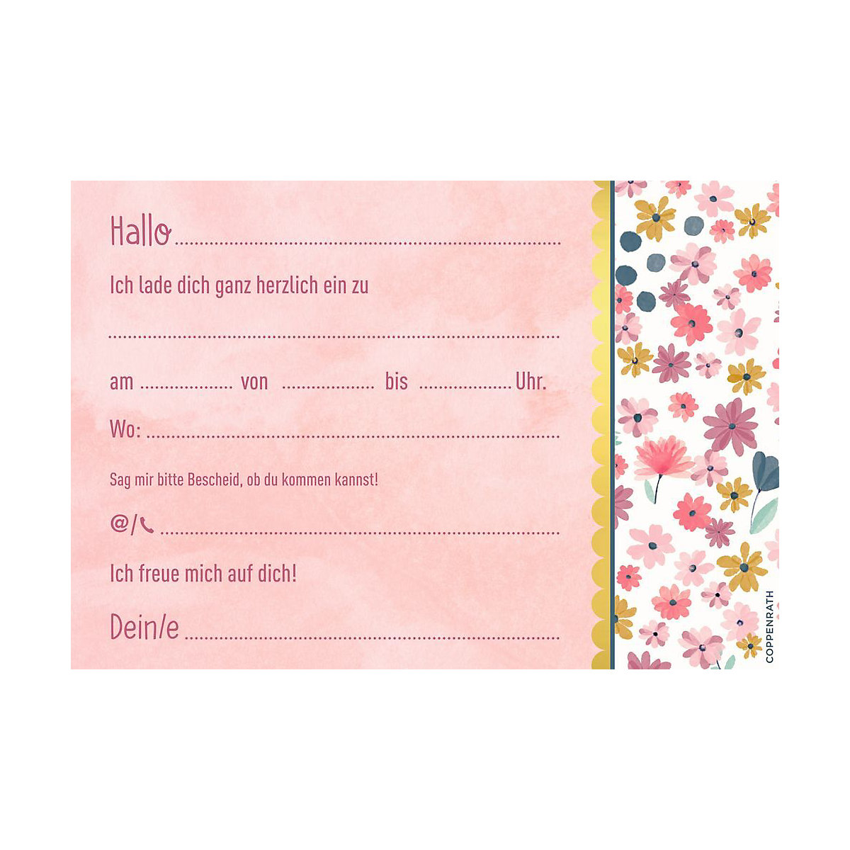 Einladungskarten Prinzessin Lillifee, 10 Stück inkl. Umschlag