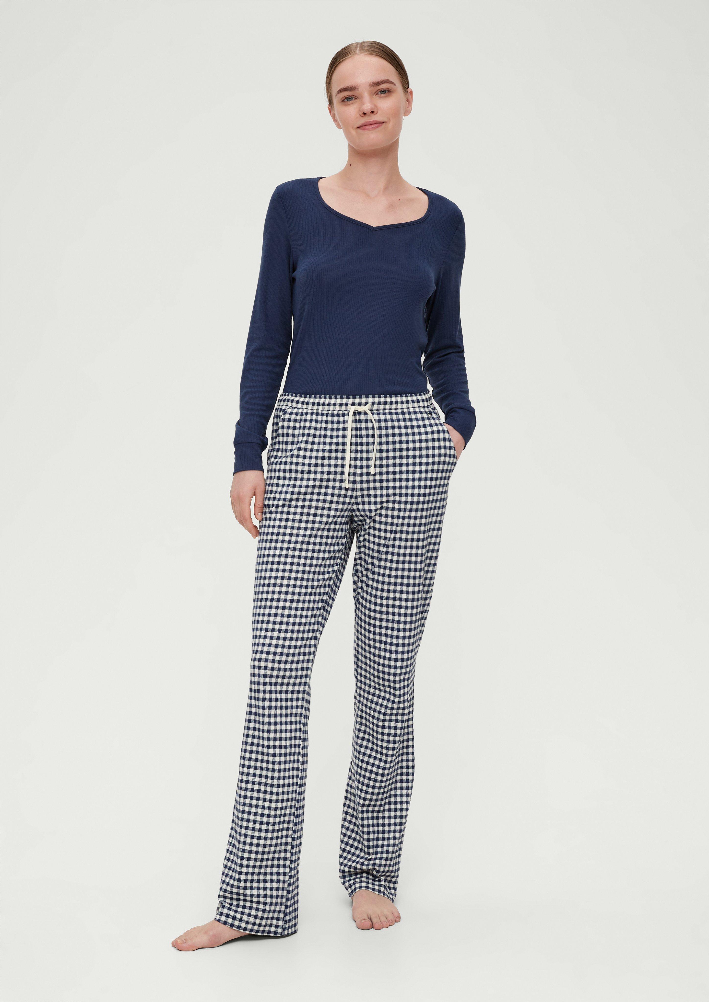 Karierte Pyjamahose  6008436-5870