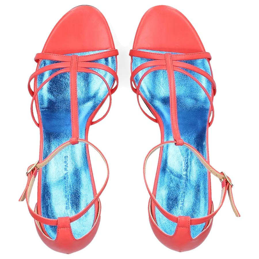 Balenciaga - Plateausandalen Glattleder Kalbsleder coralle - rot
