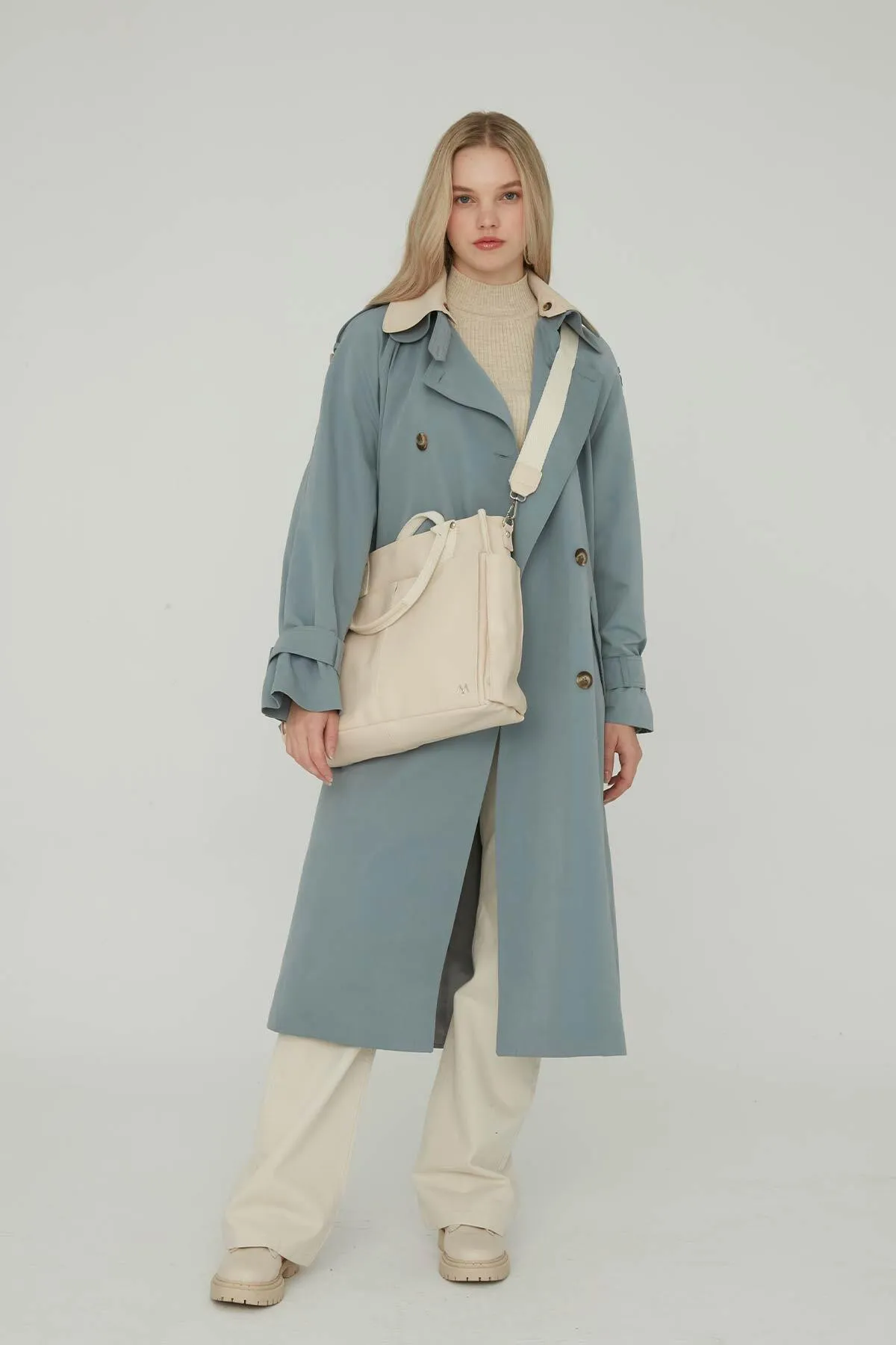 Manuka  Leder-Alltagstasche Beige