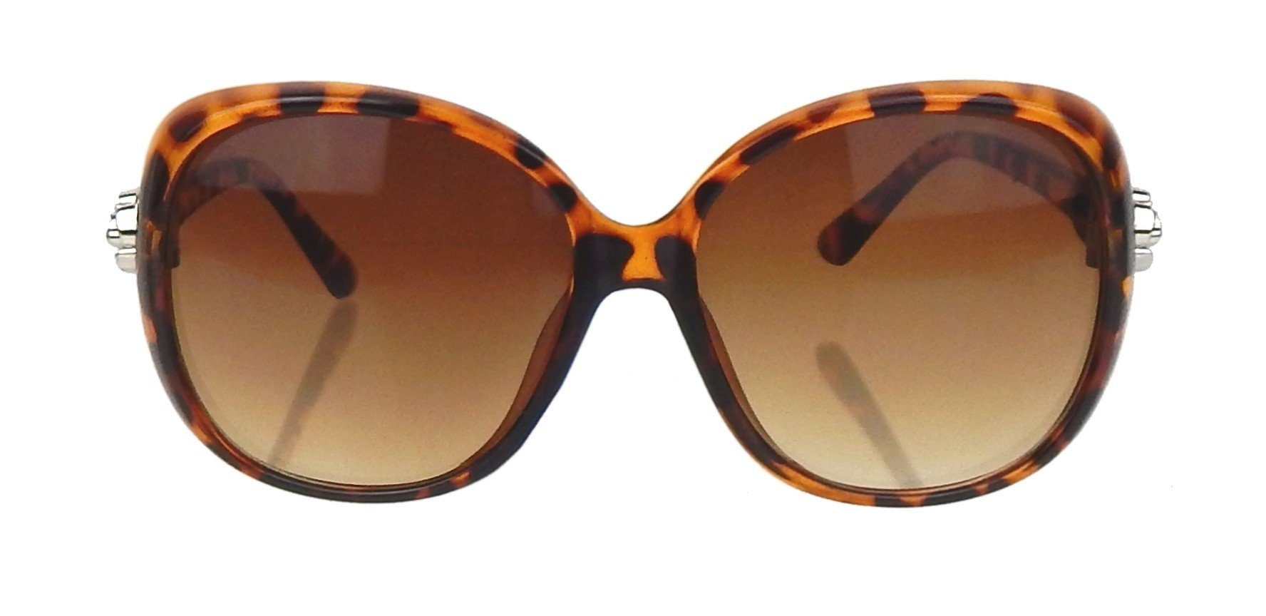 Ella Jonte Sonnenbrille stylishe Statement-Brille Horn-Optik mit silberfarbener Verzierung