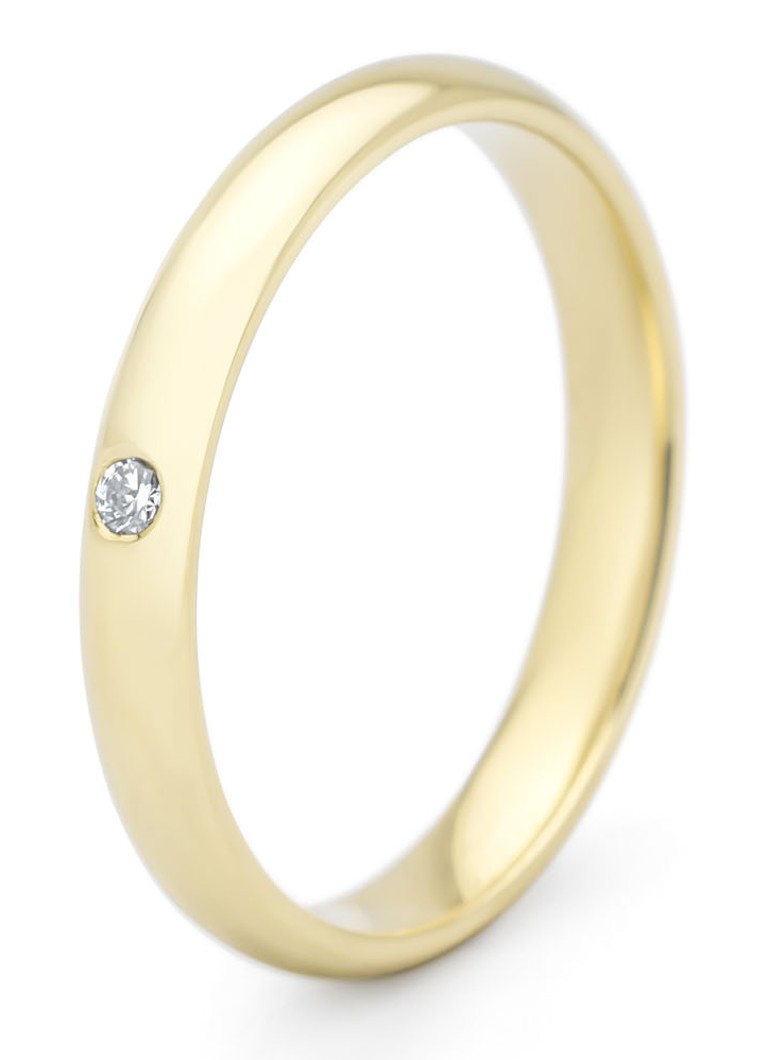 Diamond Point Yellow gold ring, 0.02 ct diamond, Wedding