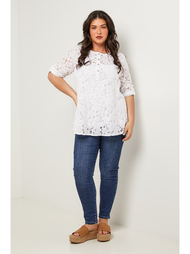 Curvy Lady Bluse in Weiß günstig kaufen
