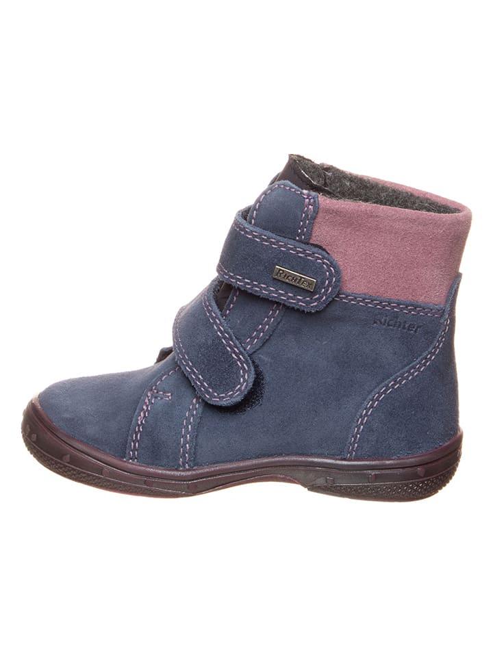 Richter Shoes Leder-Winterboots in Dunkelblau günstig kaufen