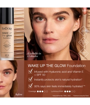 IsaDora Wake Up the Glow Foundation Flüssige Foundation-30 ml