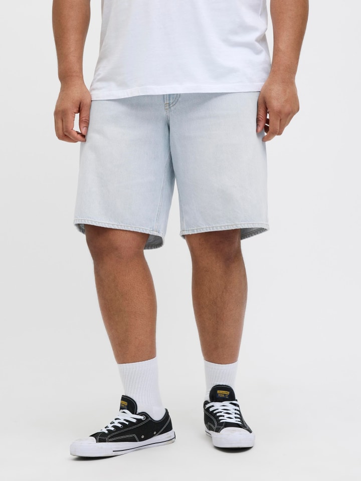 JACK & JONES PLUS Jeans-Shorts in Light Blue Denim günstig kaufen