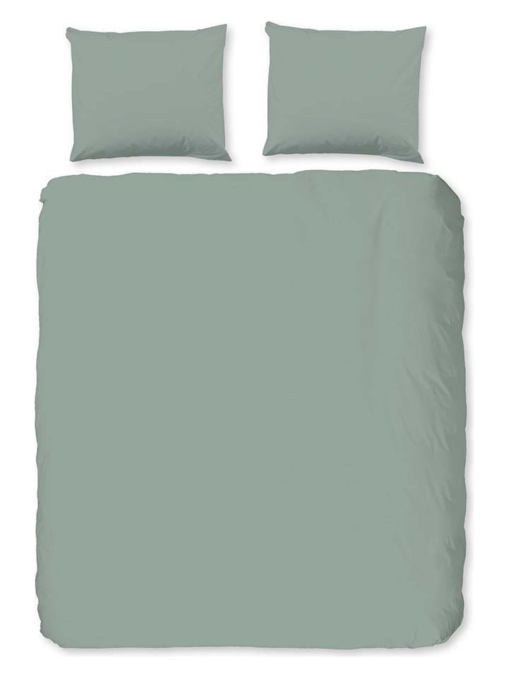 Good Morning Flanell-Bettwäsche-Set in Grün günstig kaufen
