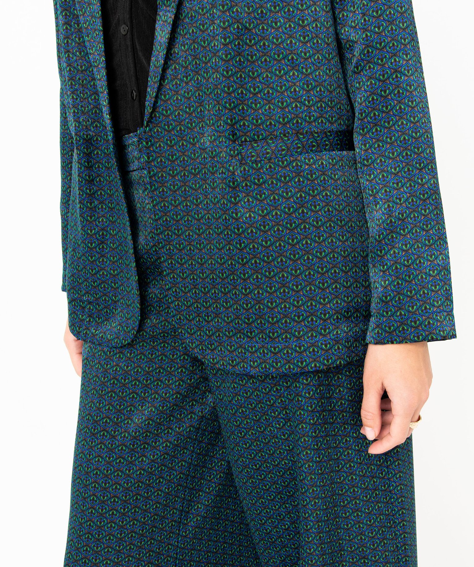 Veste blazer femme imprimée en matière satinée imprime | GEMO
