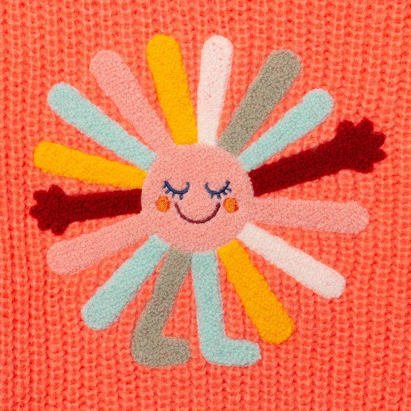 Pull bébé fille soleil bouclette orange Catimini