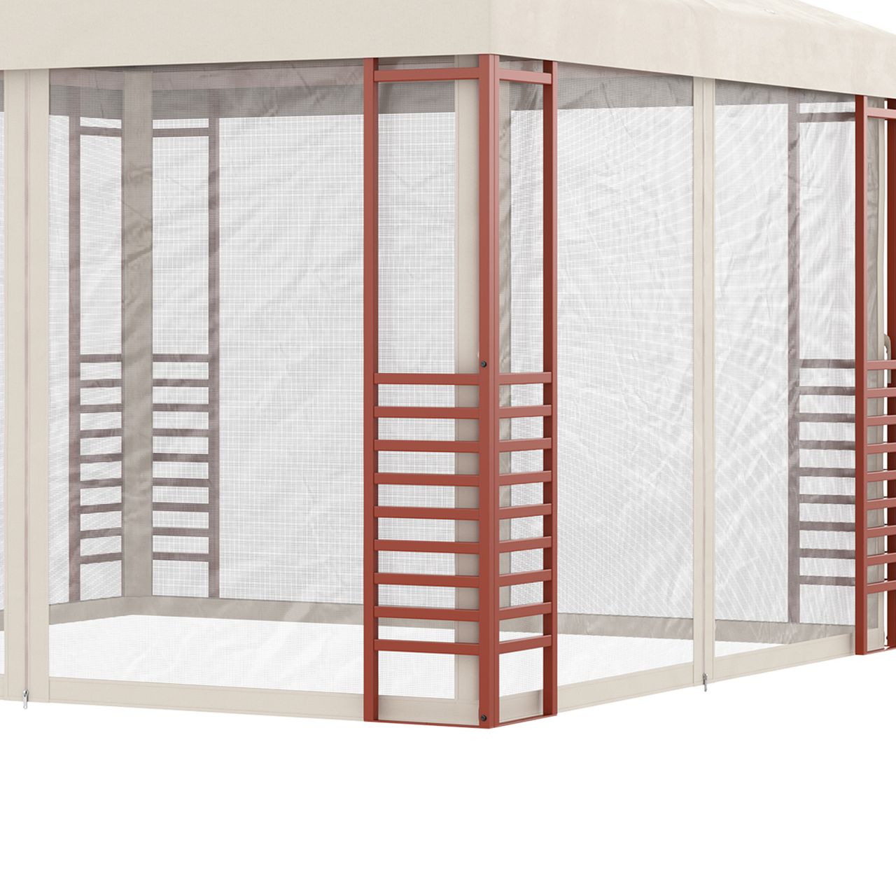 Outsunny Gartenpavillon Partyzelt, Gartenzelt mit Fliegennetzen
