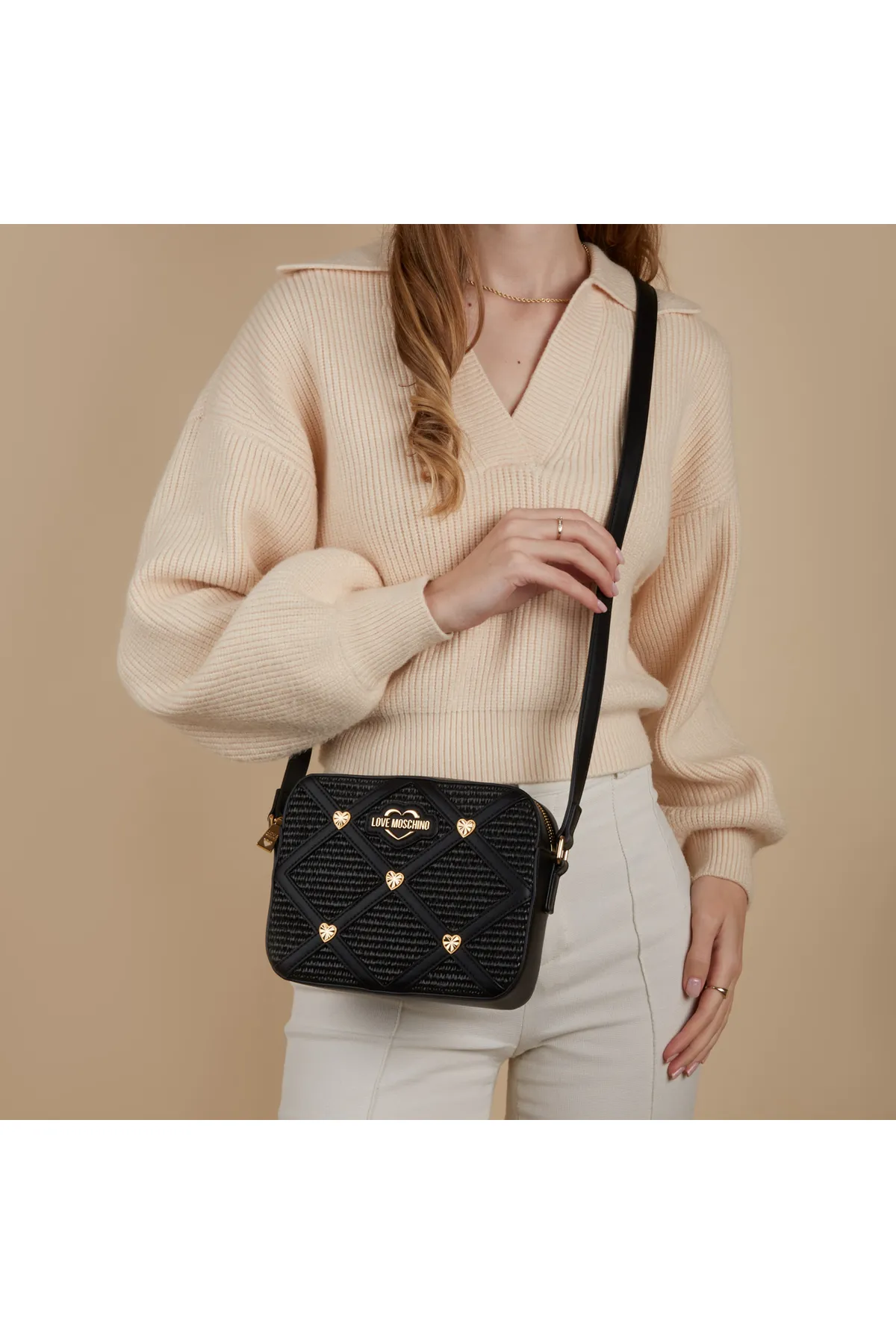 1'ASLAN  Love Moschino Damen Umhängetasche Schwarz JC4308PP0IKO100A