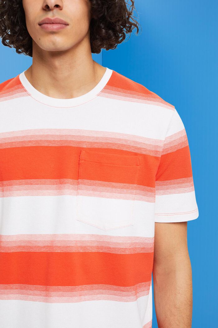Gestreiftes T-Shirt aus Baumwollpikee