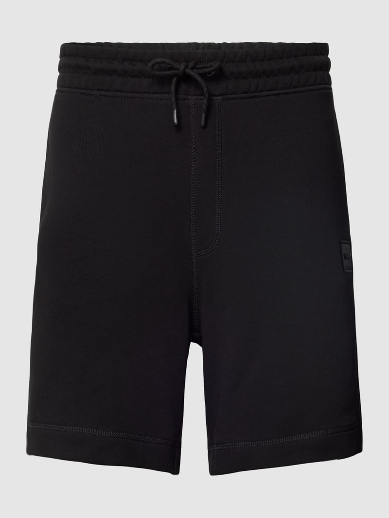 Sweatshorts mit Label-Applikation Modell 'SEWALK' in schwarz