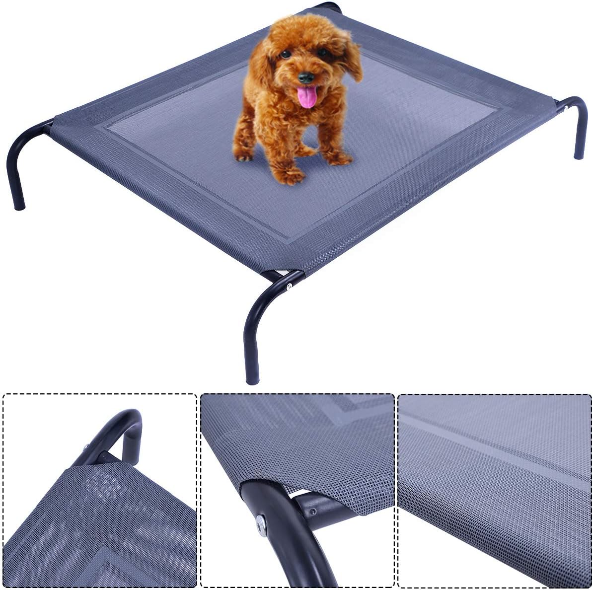 Costway Hundebett Metall Sommer, Hundeliege Garten