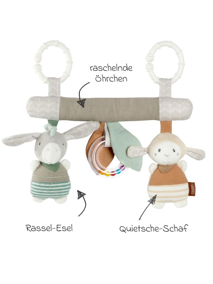 Fehn Activity-Trapez mit Rassel & Quietsche - Esel & Schaf in grau,bunt günstig kaufen onesize