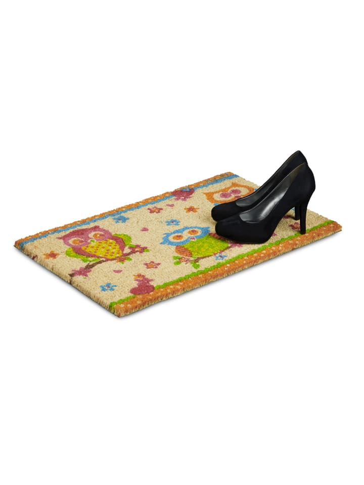 relaxdays Fußmatte Eulen in Bunt - (B)60 x (T)40 cm günstig kaufen onesize