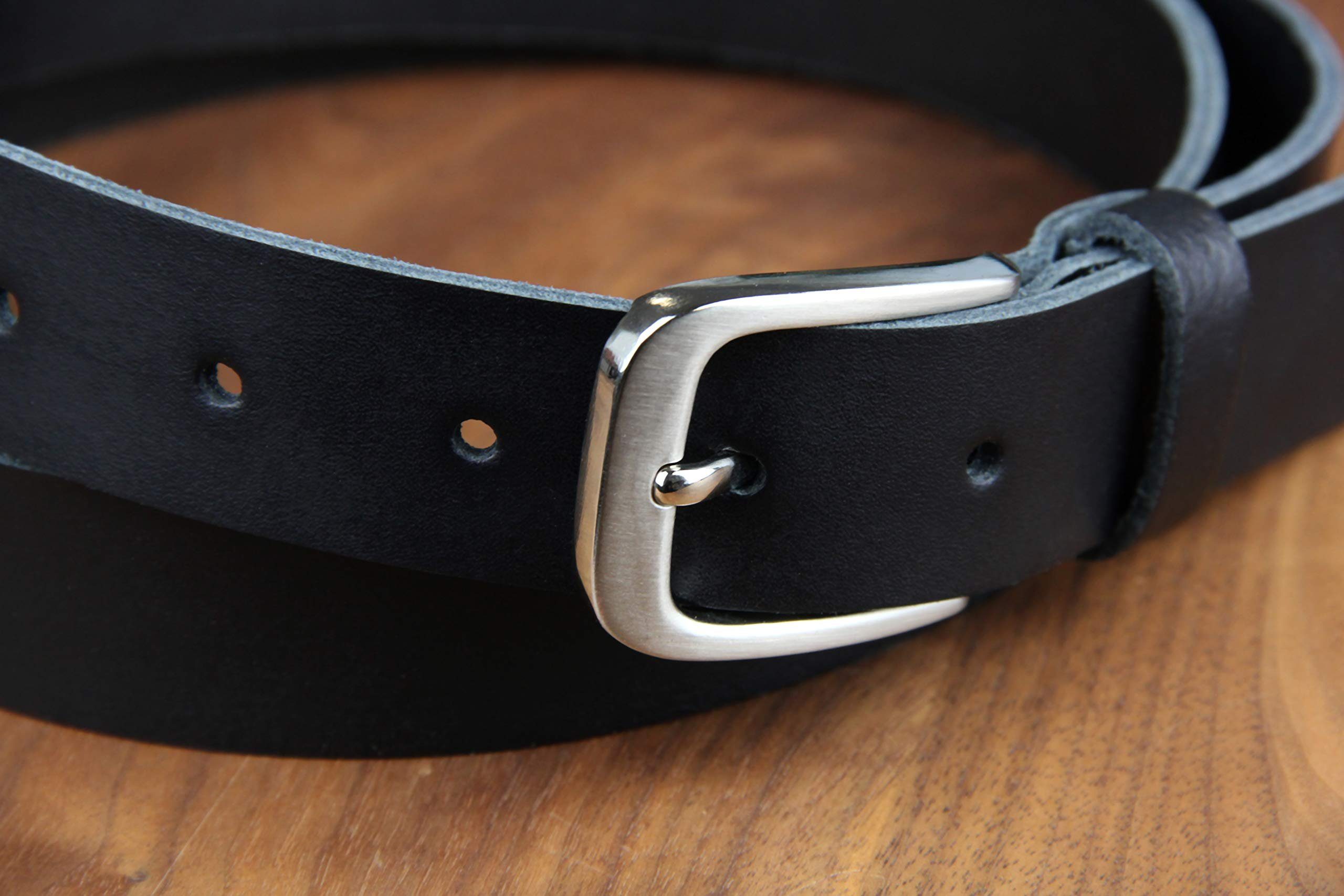 Frentree Ledergürtel aus 100% Echtleder, MADE IN GERMANY 3 cm breiter Gürtel aus Leder, kürzbar, Schwarz