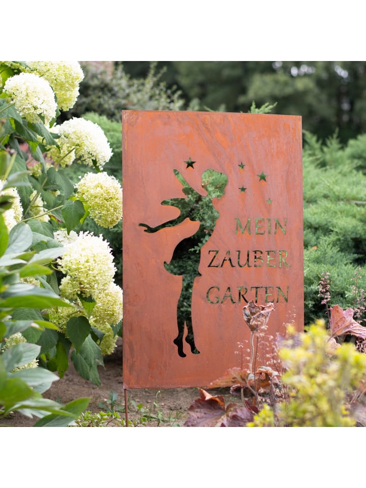 UNUS Gartenschild Rost Zaubergarten in Braun günstig kaufen