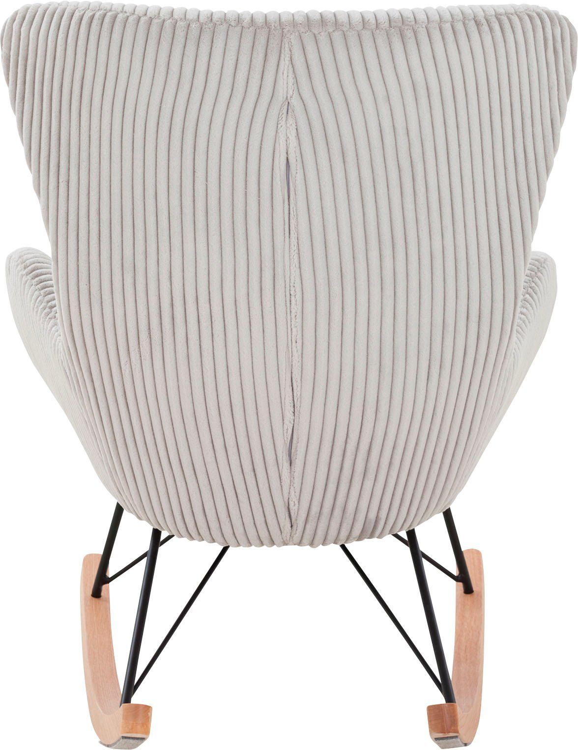 SalesFever Schaukelstuhl, Bezug in moderner Cord-Optik