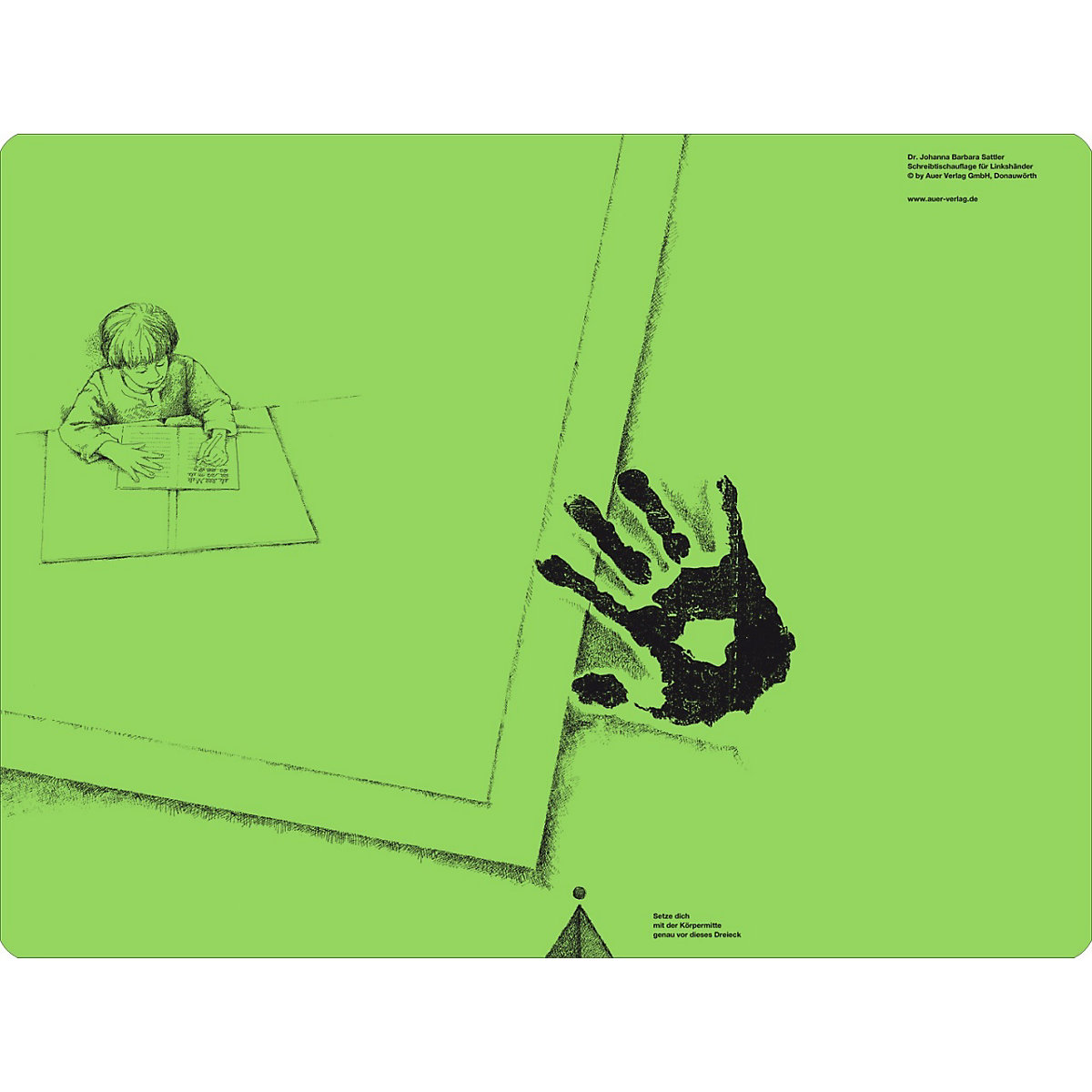 Schreibtisch-Auflage für Linkshänder, pinie-grün