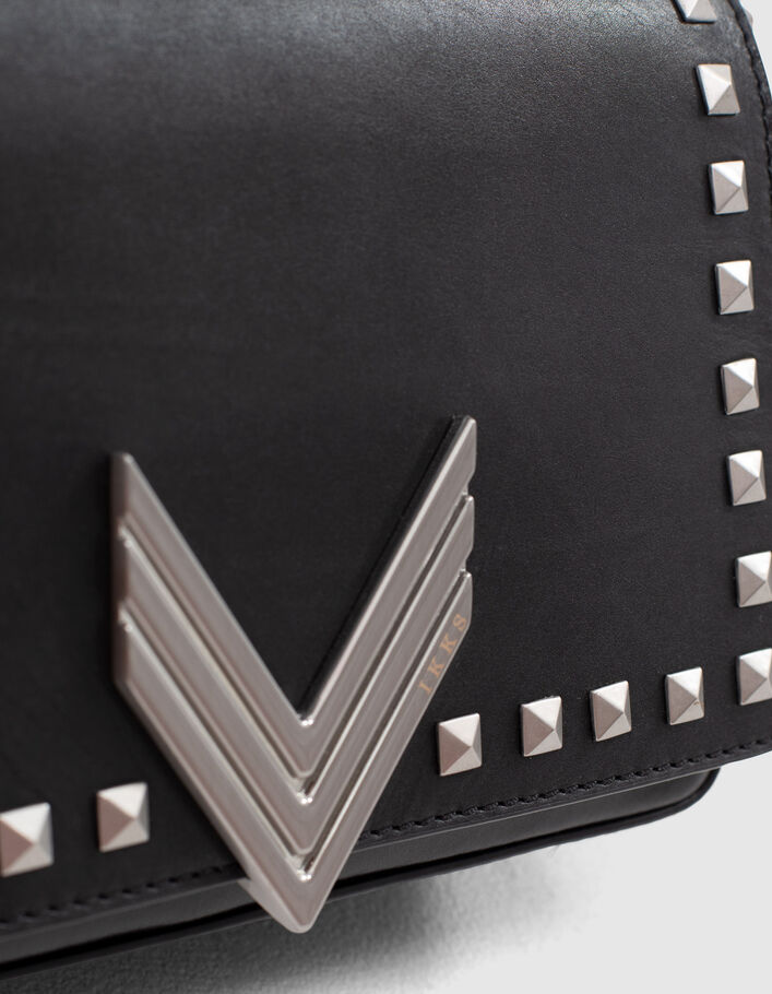 Le sac 111 Janis cuir d'agneau noir rock femme