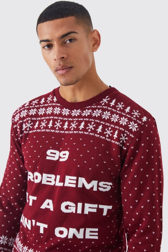 Weihnachtspullover mit 99 Problems Print