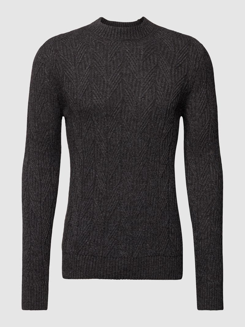 Strickpullover mit Strukturmuster Modell 'CARIS' in anthrazit