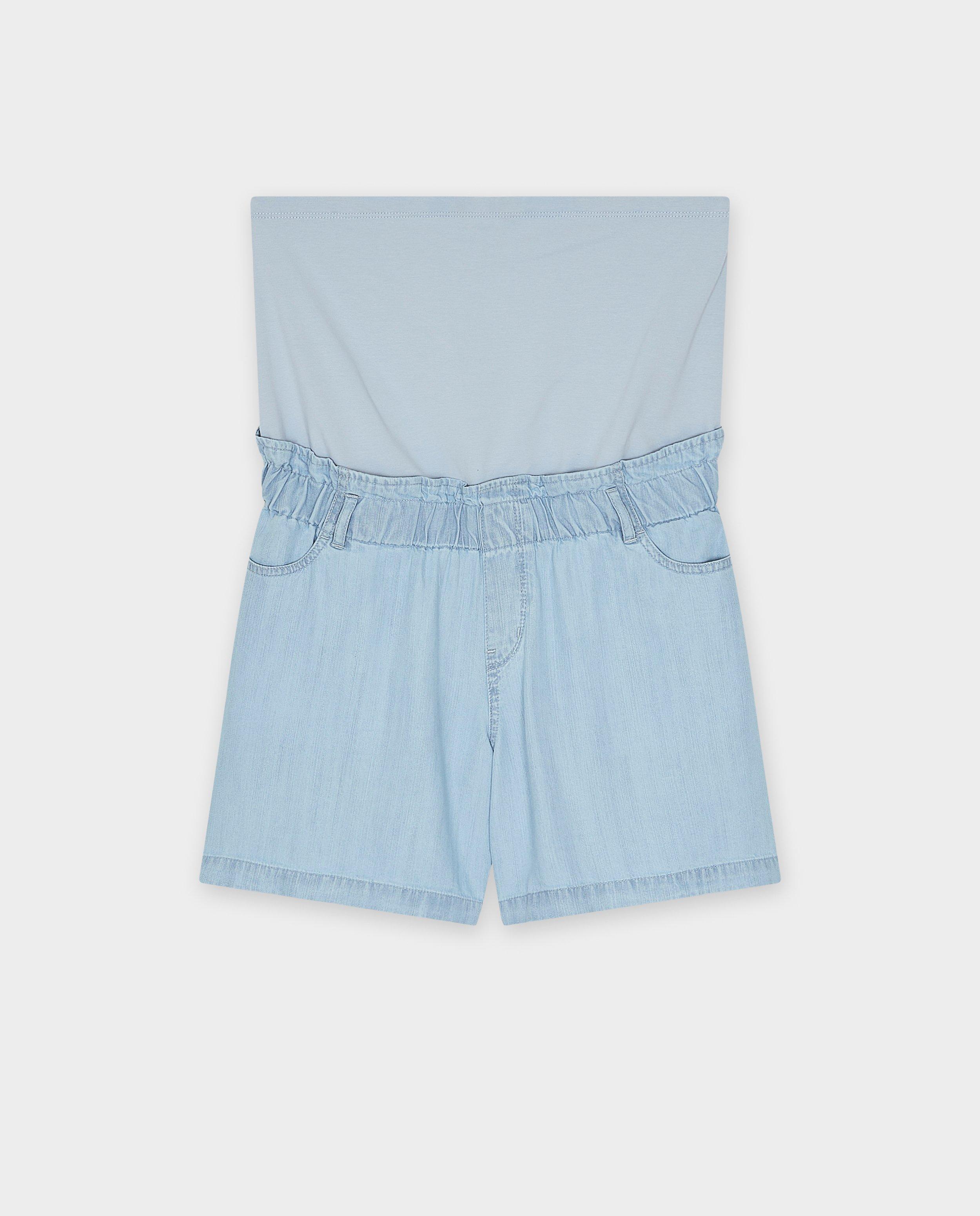Pantaloni scurți din denim albastru deschis Atelier Maman, albastru deschis pentru gravide