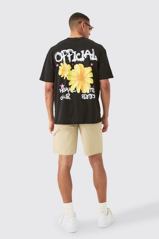 Oversize T-Shirt mit Sonnenblumen-Print