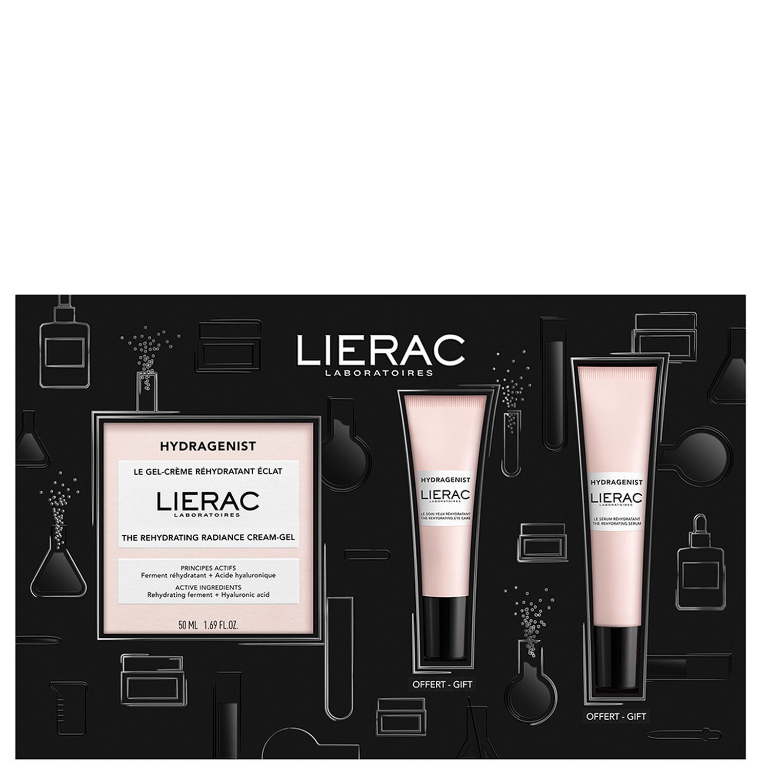 Lierac Hydragenist Coffret Hydratation Eclat - Gel-Crème 50ml + Sérum 15ml + Soin Yeux 7.5ml