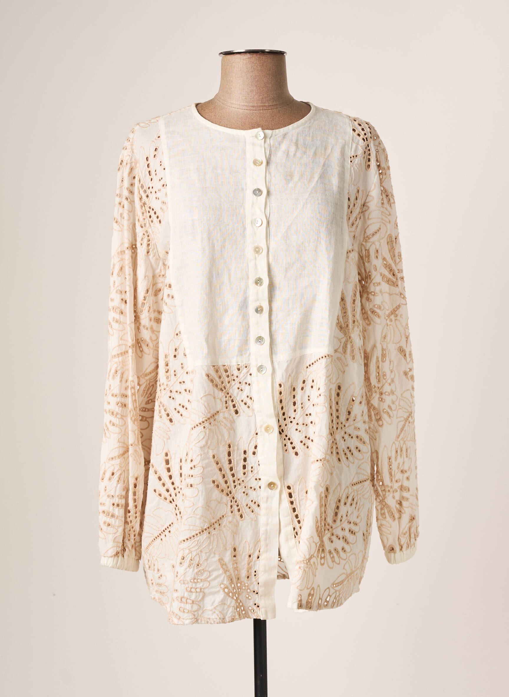 La Fabbrica Del Lino Tuniquemanchelongue Femme couleur beige