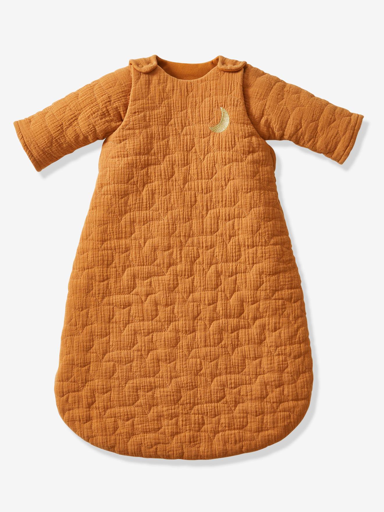 Vertbaudet Bio-Kollektion: Baby Winterschlafsack aus Musselin TRAUMNÄCHTE, Ärmel abnehmbar - wollweiß