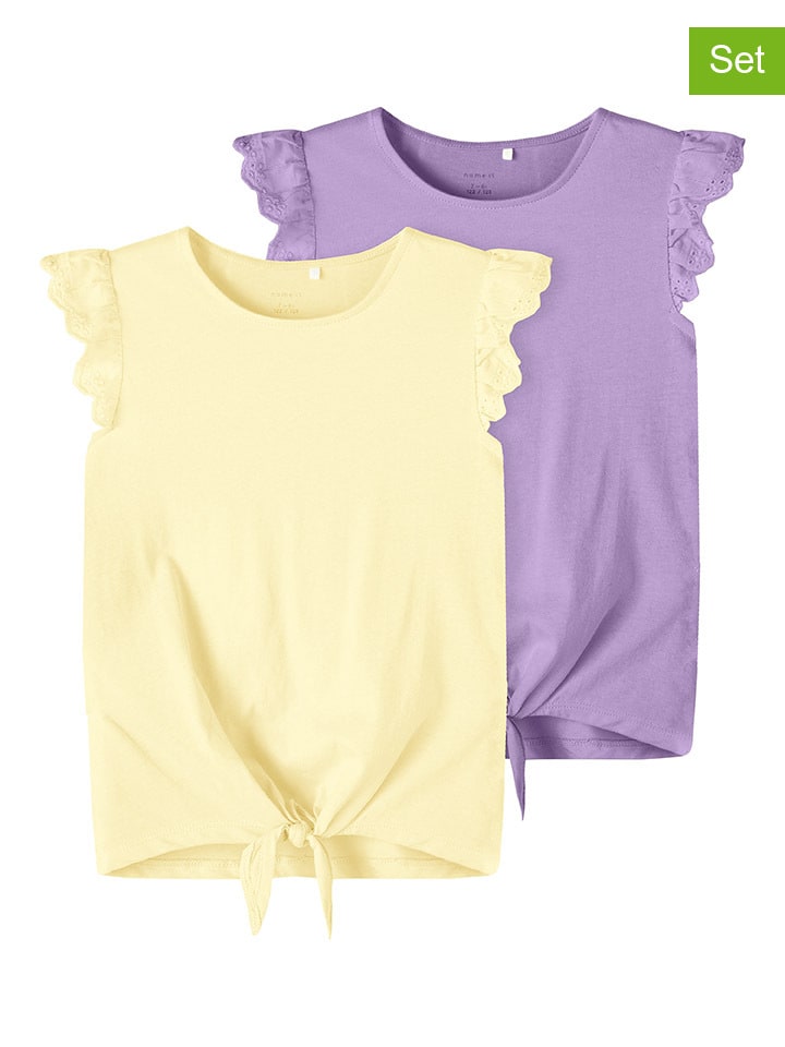 name it 2er-Set: Shirts in Lila/ Gelb günstig kaufen