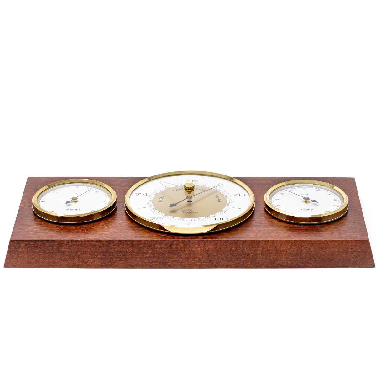 Fischer Barometer Wetterstation 60er Stil - Farbwahl Innenwetterstation