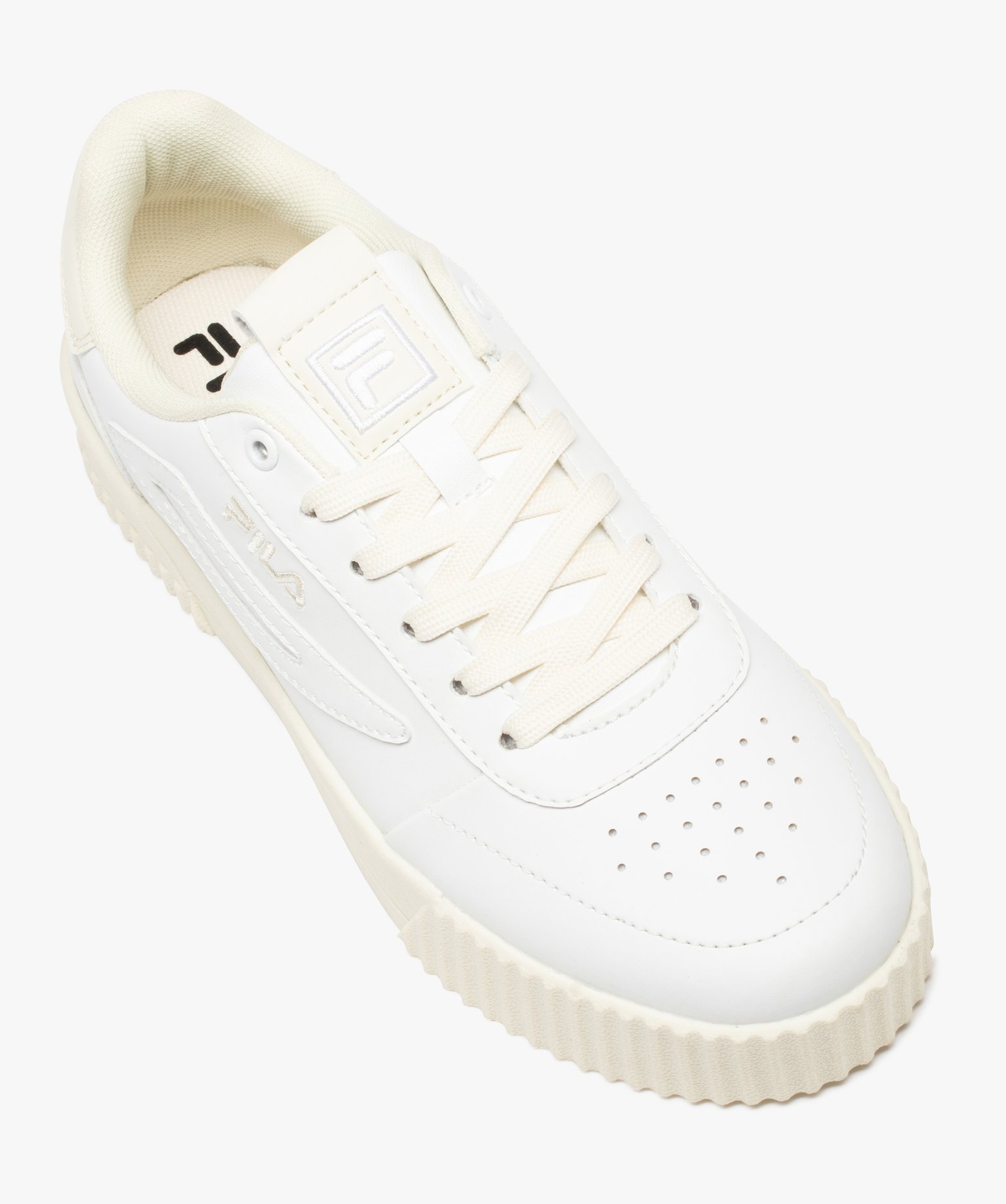 Tennis femme à détails colorés fermeture lacets – Fila ... blanc | GEMO