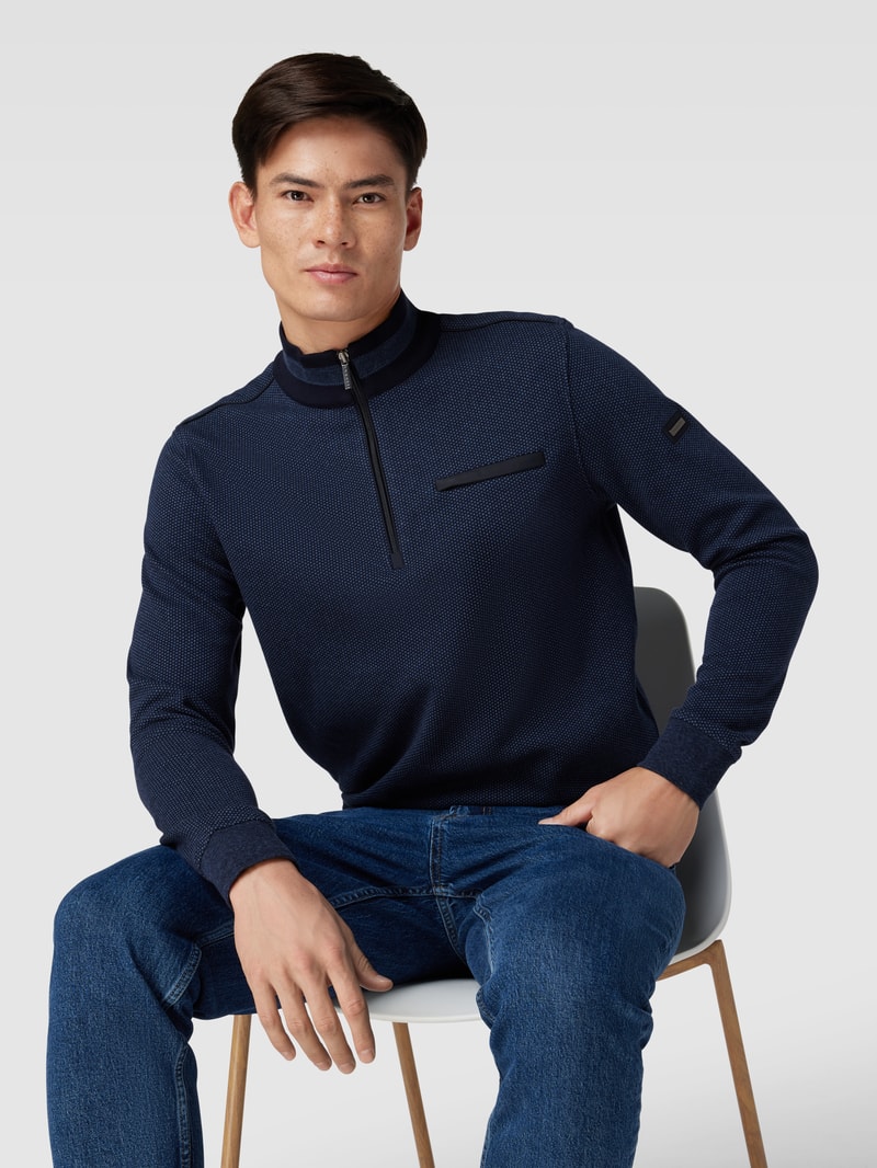 Sweatshirt mit Stehkragen in marineblau