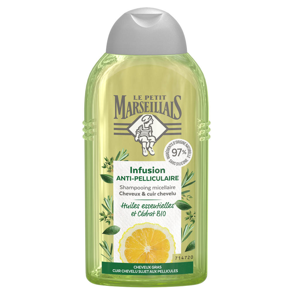 le petit marseillais Shampooing Anti-Pelliculaire Infusion Huiles Essentielles Et Cédrat Bio Shampoing
