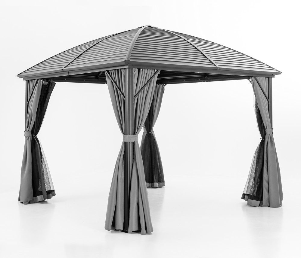 HC Garten & Freizeit HC Garden Aluminium Pavillon, Terrassenüberdachung, Gartenpavillon, ca. 3 x 4 m